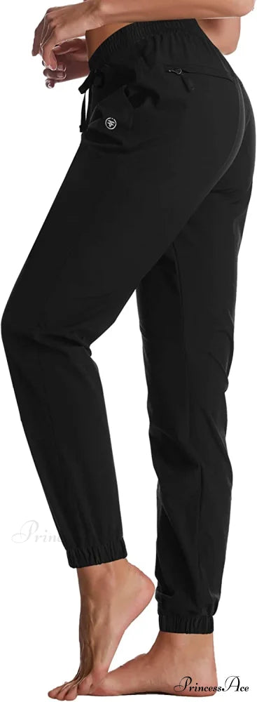 Women’s Hiking Capris Outdoor Quick Dry Pants Z 5 Pockets-black / Small