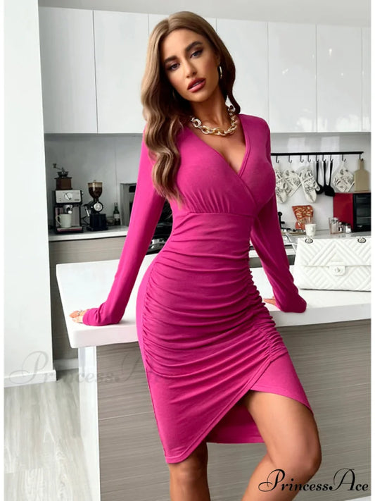 Women’s knitted dress Rose Red / S