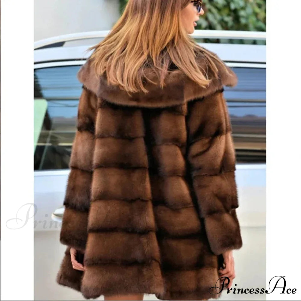 Women’s Mink Hooded Lengthy Coat coats-241228