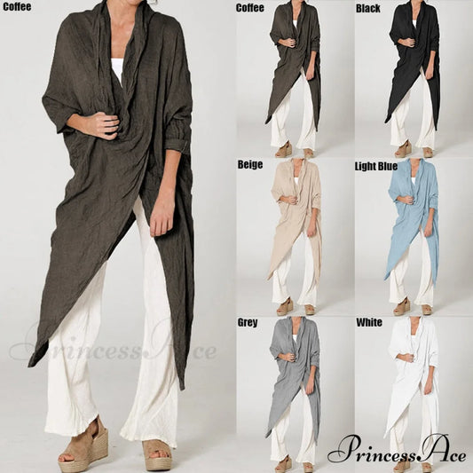 Women’s Solid Asymmetrical and Neck - Cowl Fashion Warm-Season Top Vintage with Blouse Hem