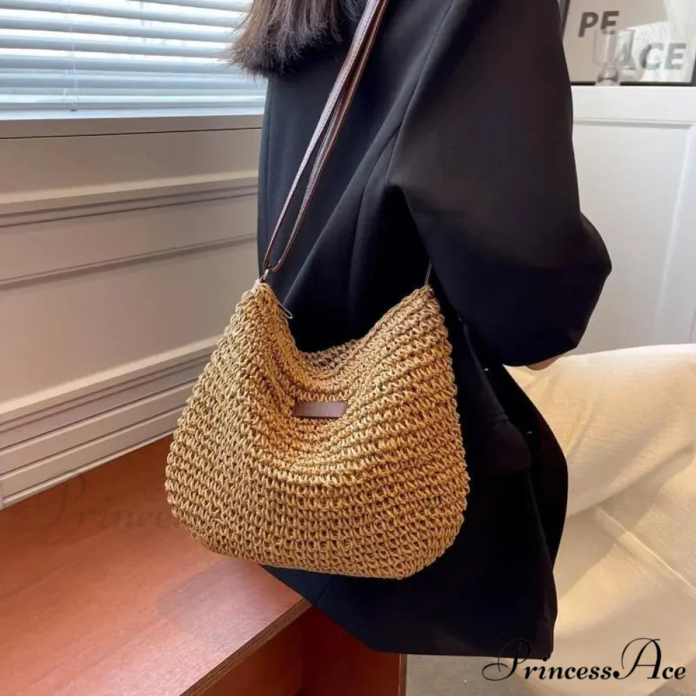 Women’s Summer Straw Crossbody Shoulder Purse shoulder-250126