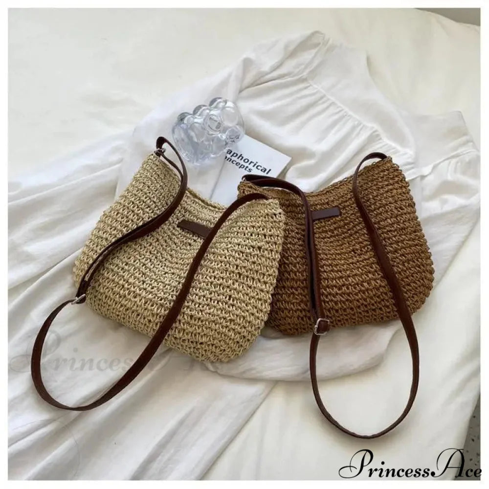Women’s Summer Straw Crossbody Shoulder Purse shoulder-250126