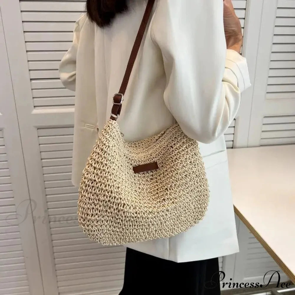Women’s Summer Straw Crossbody Shoulder Purse shoulder-250126