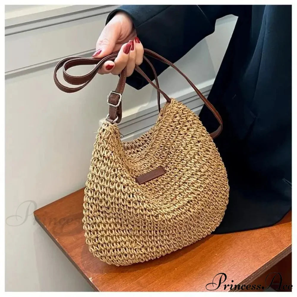 Women’s Summer Straw Crossbody Shoulder Purse shoulder-250126