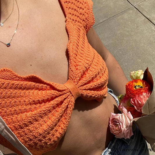 Women’s V-neck Tank Exposed Hollow Navel Crop Top Blue / S