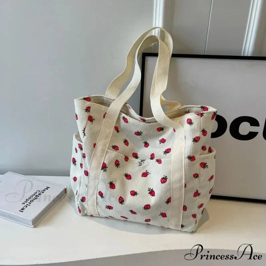 Woodland Ribbed Basic Shoulder Bag Beige shoulder-250126