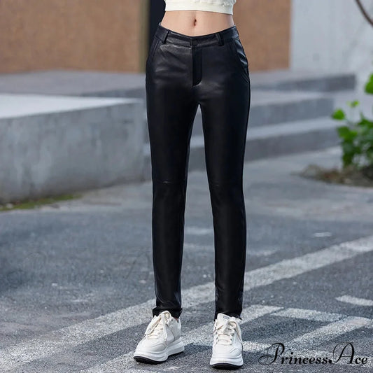 Wool Knitted Winter Wide-Leg Thick Maillard Women Wear Pants BLACK / M