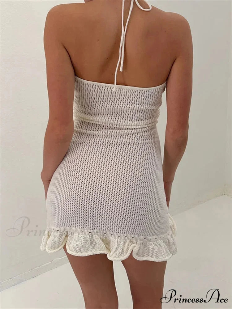 Woven Blossom Frilled Mini Dress minidress-250223