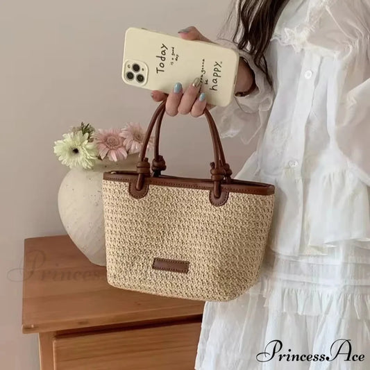 Woven Rattan Summery Crossbody Brown crossbody-250126