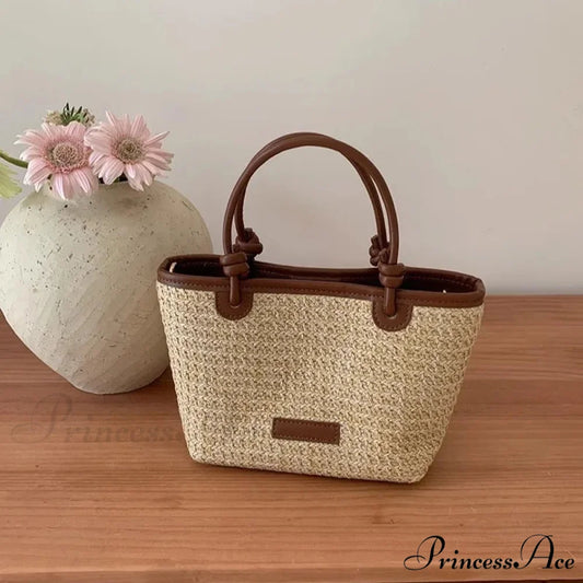 Woven Rattan Summery Crossbody Brown crossbody-250126