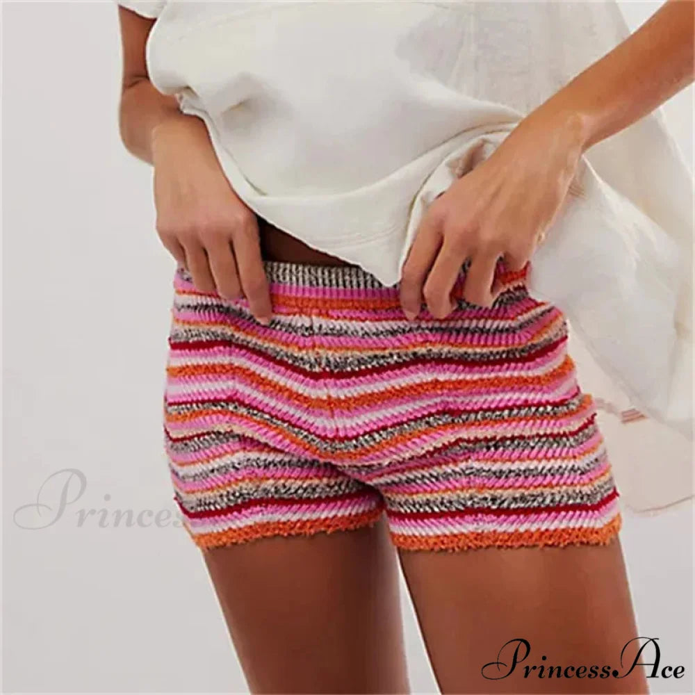 Woven Ripple Banded Mini Brief Pink / S short-250223