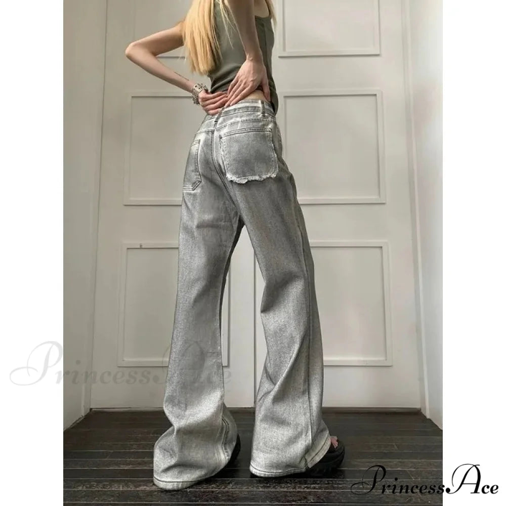 Y2K Antique Baggy Wide Leg Denim Trousers pants-241228