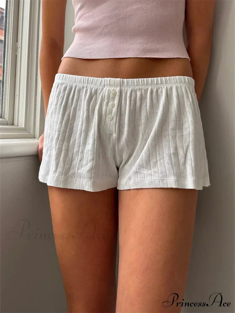 Y2K Button Lace Retro Brief short-250223