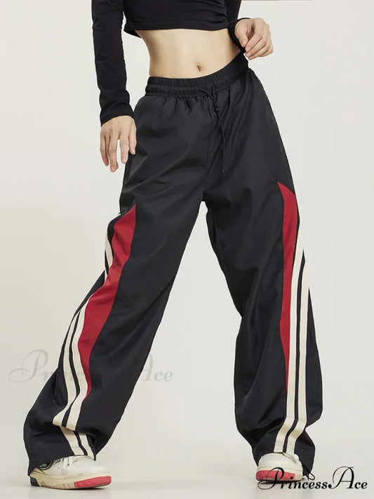 Y2K Dark Large Loose-Fitting Trousers Black / M pants-241228