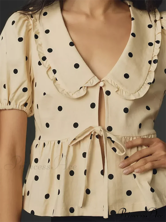 Y2K Flounce Frill Plaid Blouse blouse-250223