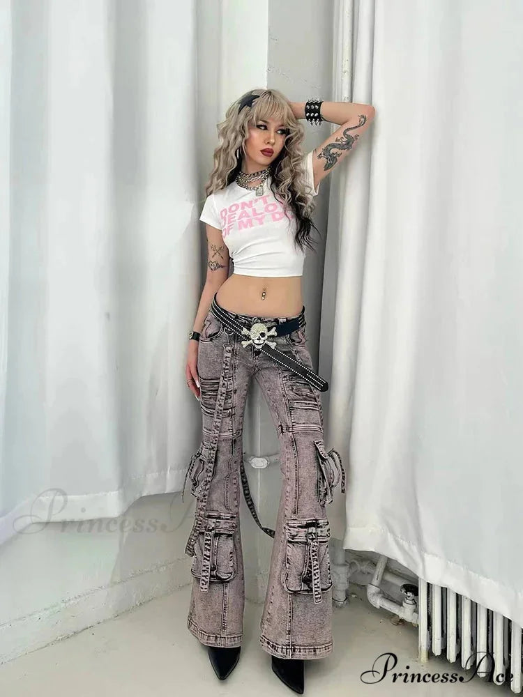 Y2k Harajuku Correspondence Print Crop Top T-shirt t-shirt-250223