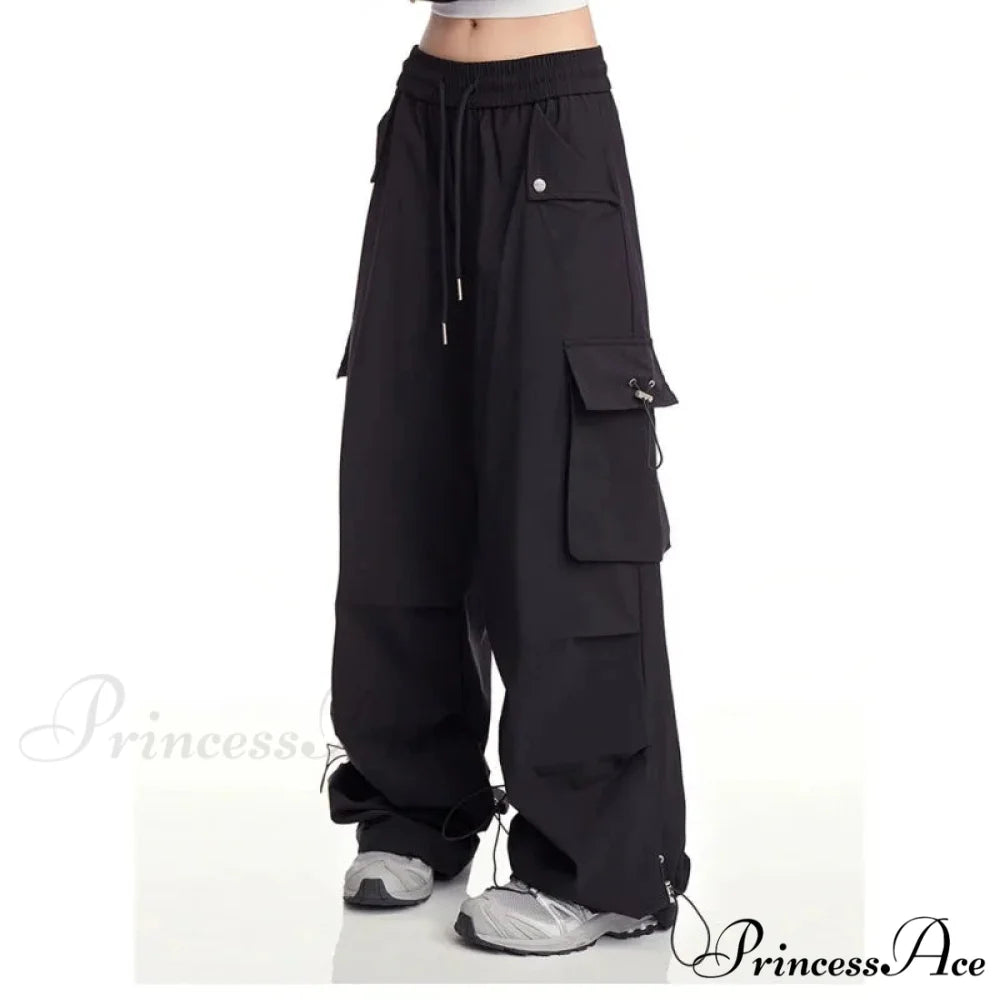 Y2K Ivory Cargo Baggy Trousers pants-241228