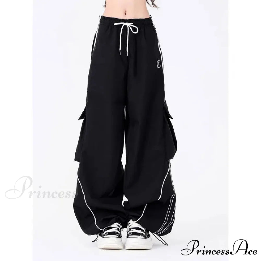 Y2K Large Cargo Trousers Black / M pants-241228