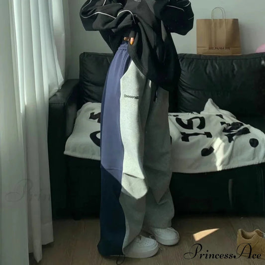 Y2K Patchwork Baggy Trousers Large Trousers black / S pants-241228