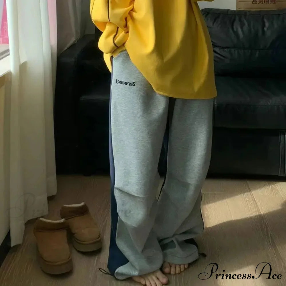 Y2K Patchwork Baggy Trousers Large Trousers pants-241228