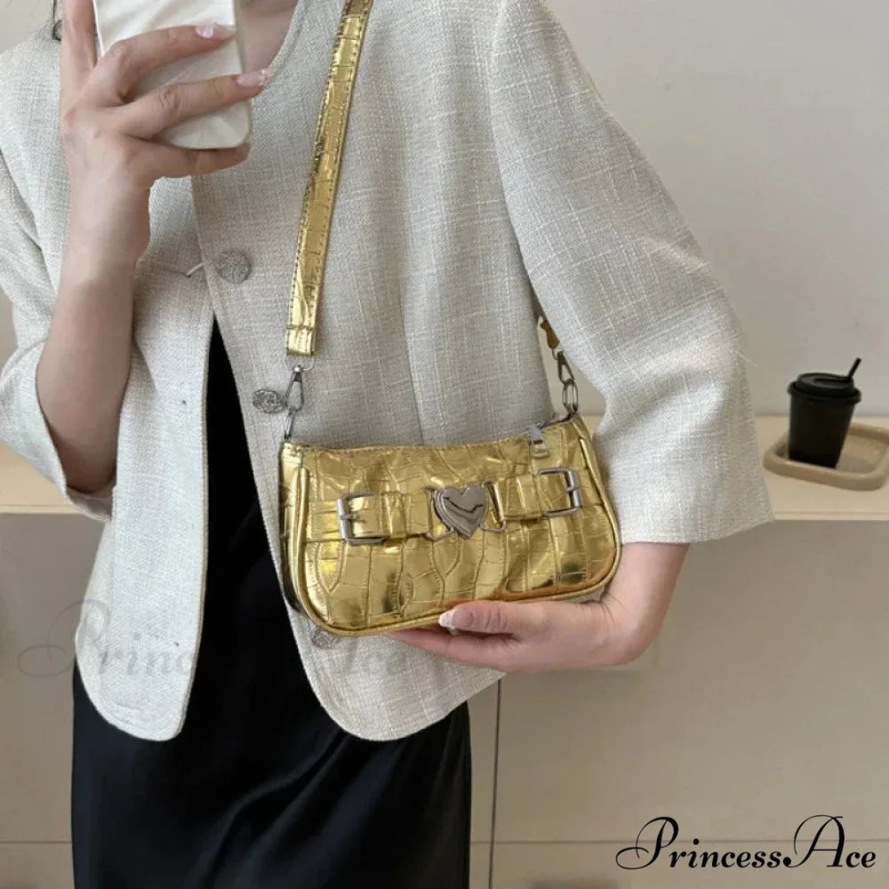 Y2K Peach Love Leather Shoulder Bag shoulder-250126