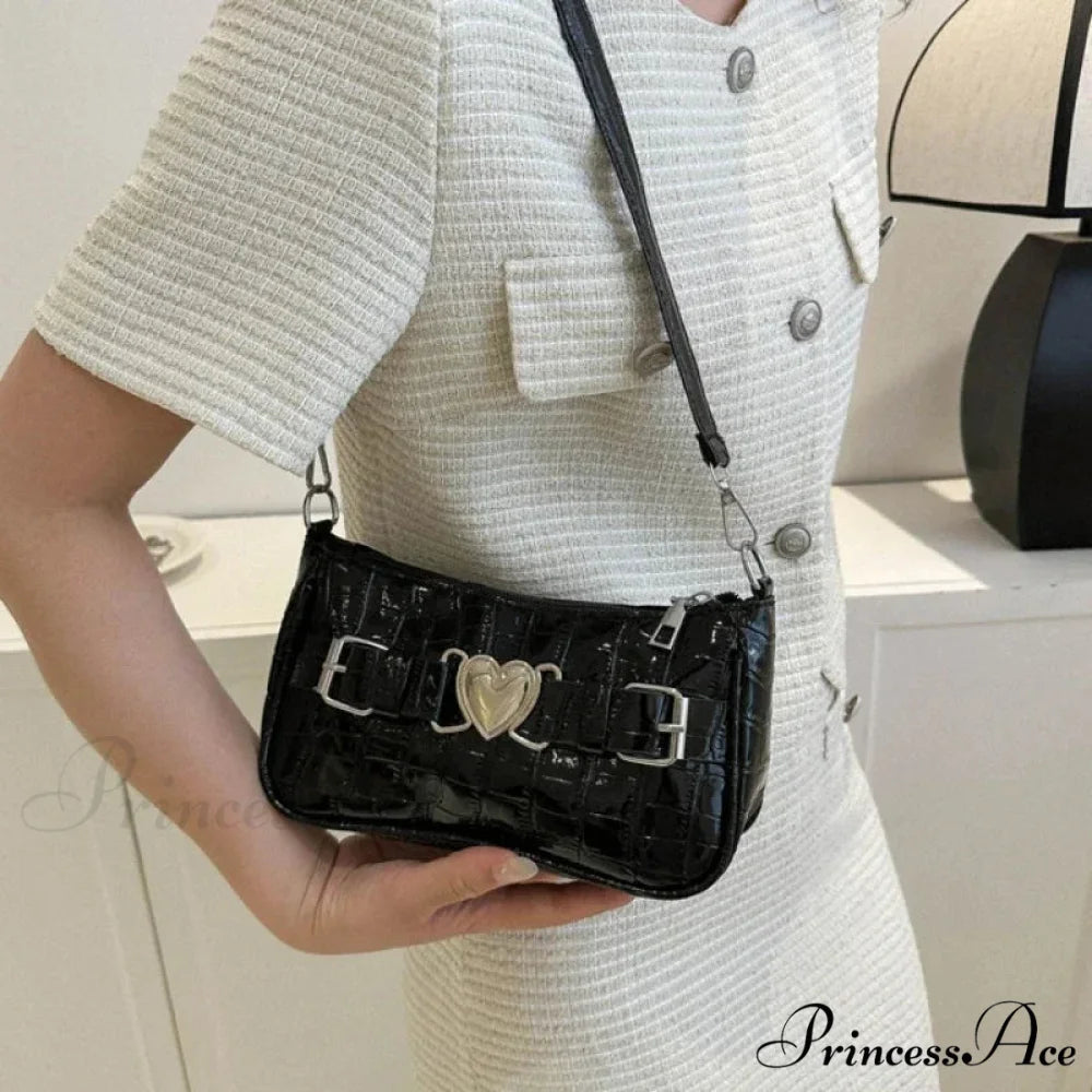 Y2K Peach Love Leather Shoulder Bag shoulder-250126