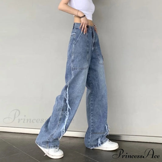 Y2k Raw Edge Baggy Jeans