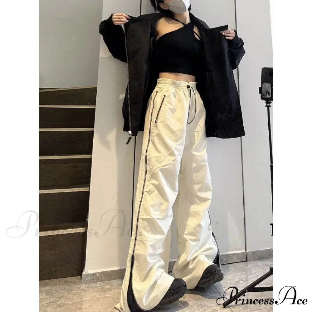 Y2K Spacious Leg Cargo Sweatpants Trousers pants-241228