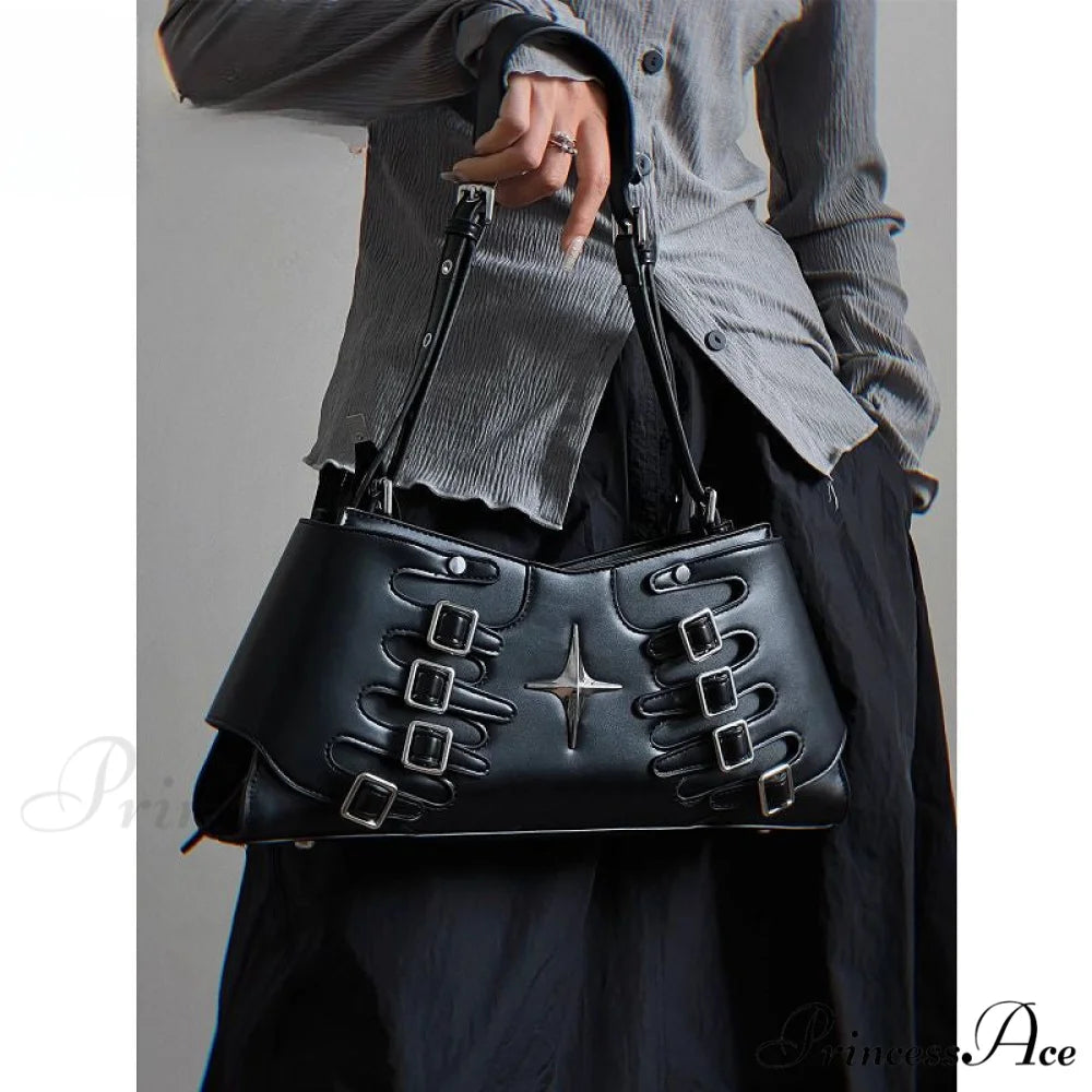 Y2K Spicy Girls Harajuku Gothic High Street Red Punk Crossbody Shoulder Bag Red