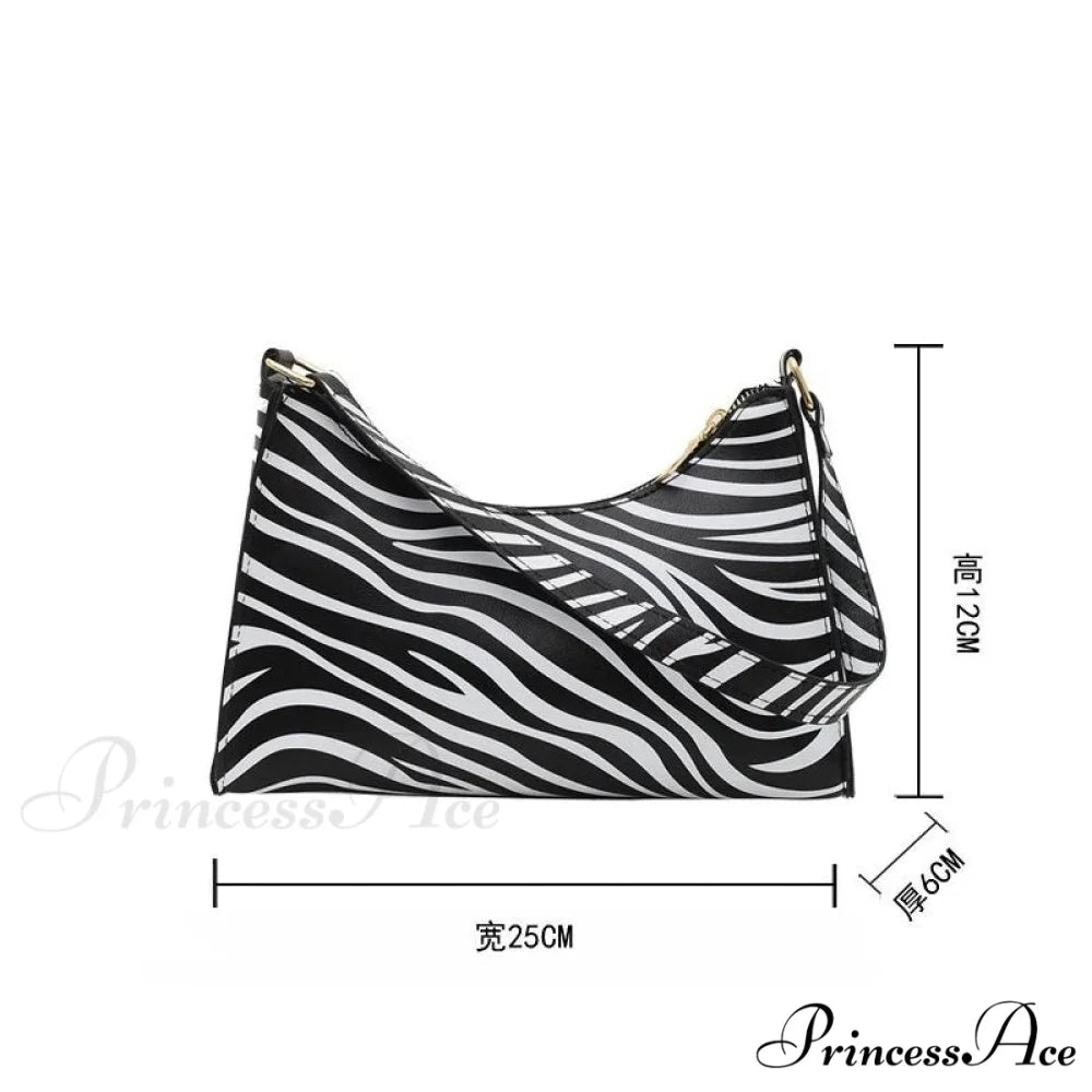 Zebra Pattern Faux Leather Underarm Shoulder Purse shoulder-250126