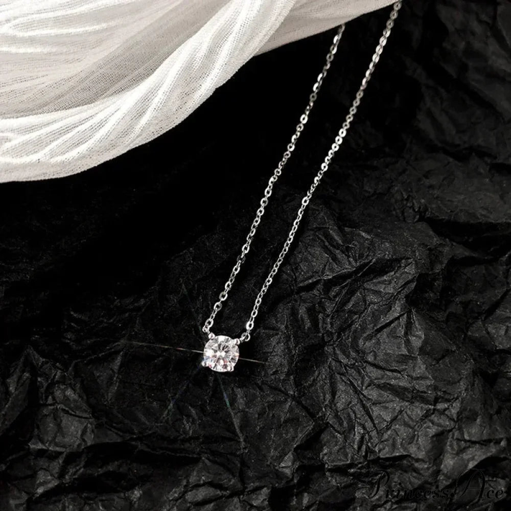 Zircon Silver Choker Necklace