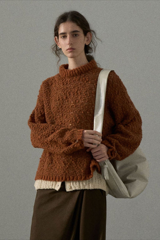 Textured Breathable Bean Yarn Knit Sweater