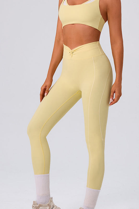 High Waist Twist Front Workout Leggings