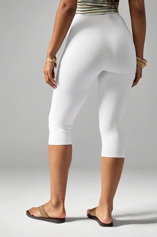 Elastic Waist Cropped Skinny Pants
