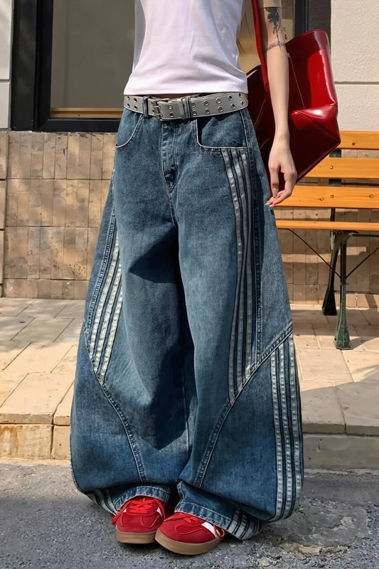High Waist Barrel Wide Leg Jeans