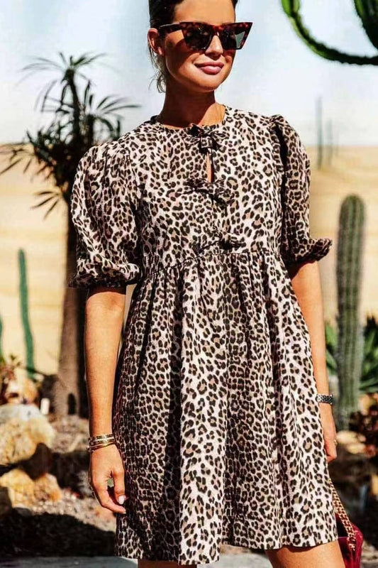 Solid Tie Waist Shirt Mini Dress