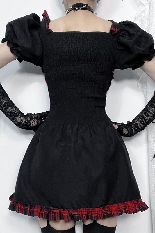 Dark Plaid Gothic Dress