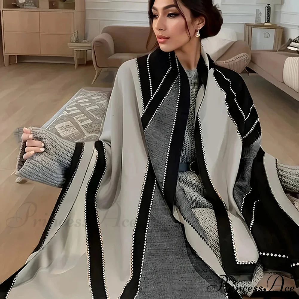 100% Soft Cotton Stylish Cashmere Scarf black scarf-241228