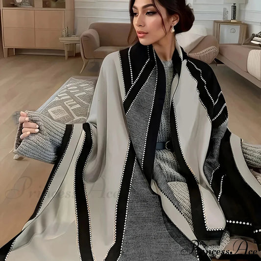 100% Soft Cotton Stylish Cashmere Scarf black scarf-241228