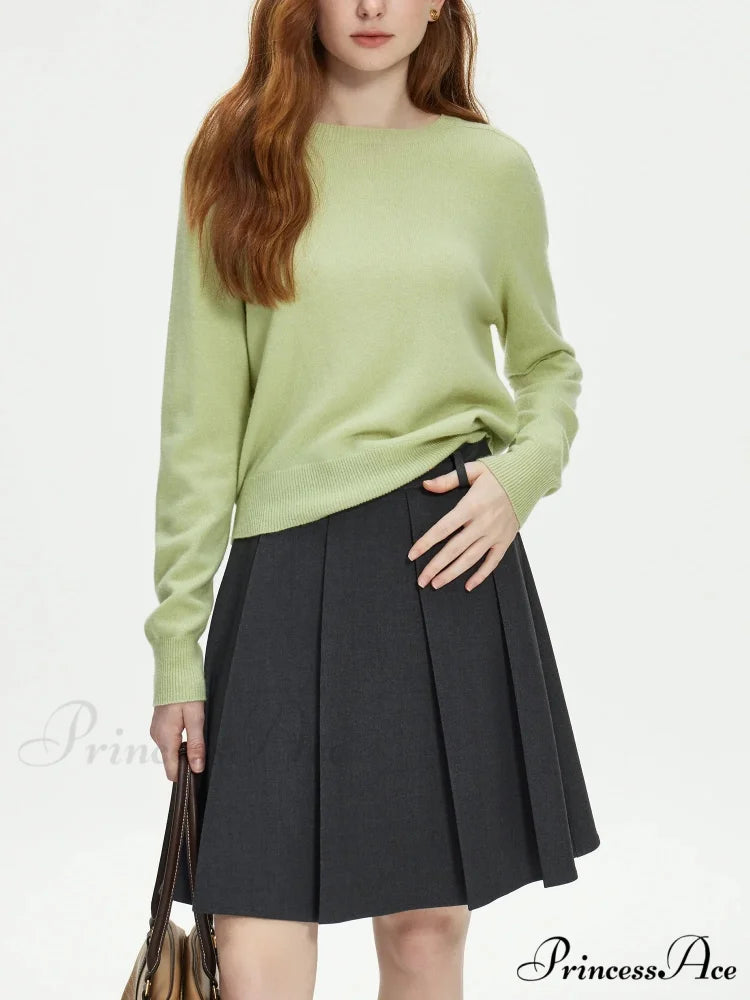 100% Wool Uninterrupted Crew Neck Pullover swraters-241228