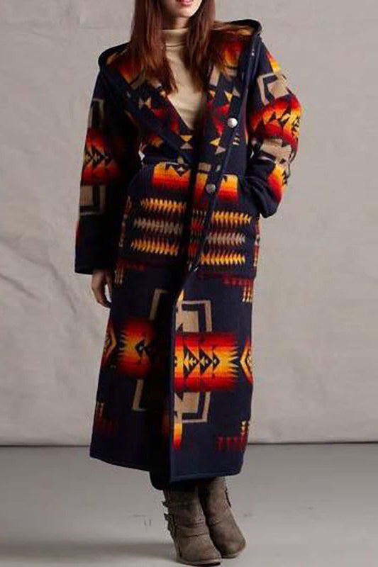 Pocket Printed Longline Coat
