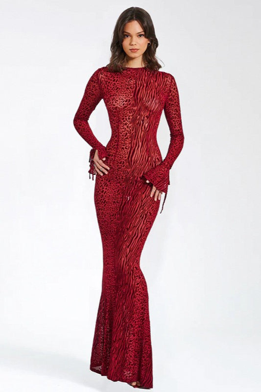 Sexy Leopard Print Party Maxi Dress