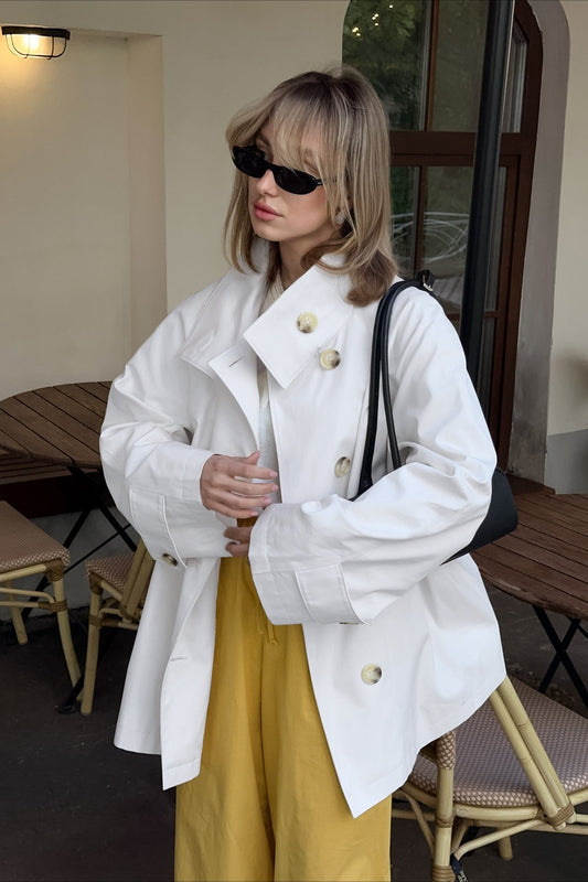 Vintage White Trench Jacket