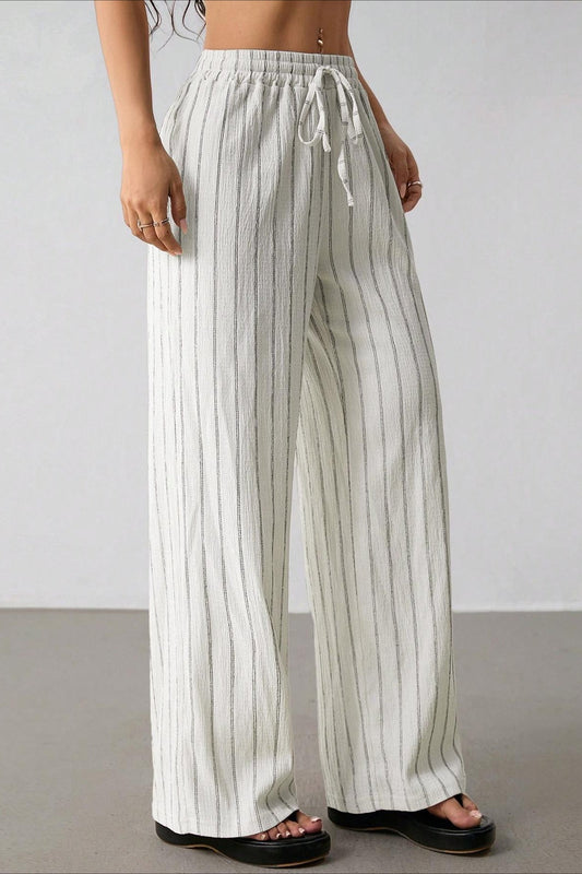 Striped Colorblock Wide Leg Pants