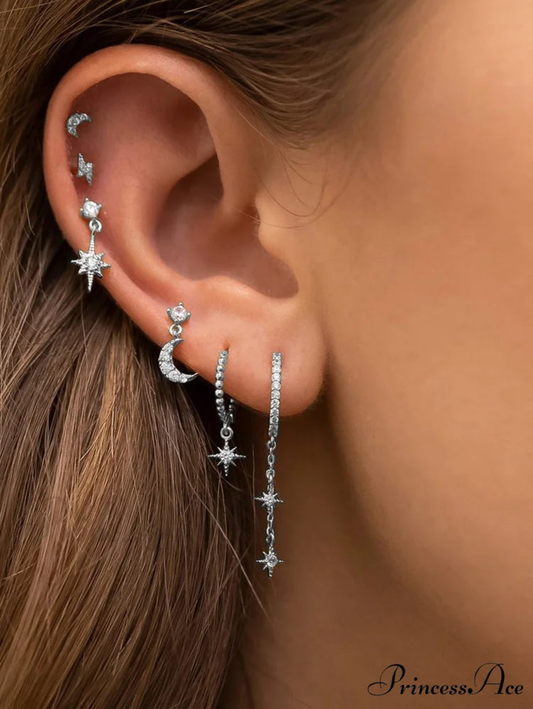 1set Women’s Golden Fashionable Single Earrings