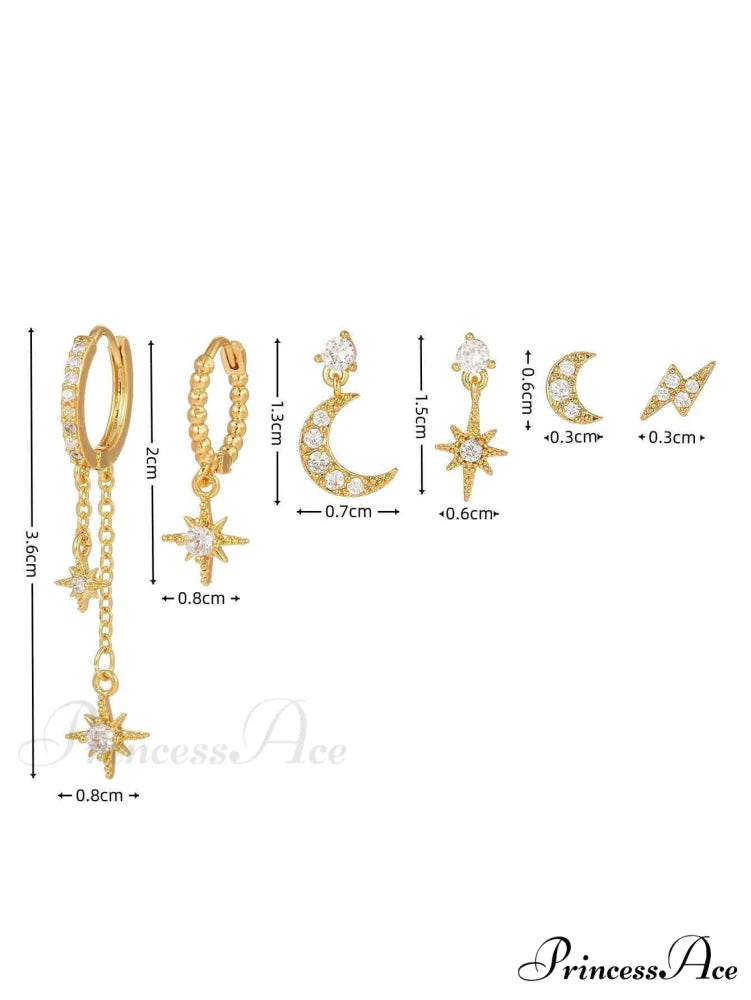1set Women’s Golden Fashionable Single Earrings