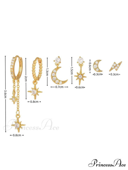 1set Women’s Golden Fashionable Single Earrings