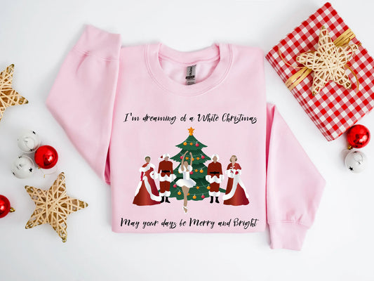 Hot Sale I’m Dreaming White Casual Sport Female Christmas Hoodie Pink / S Hoodies-L