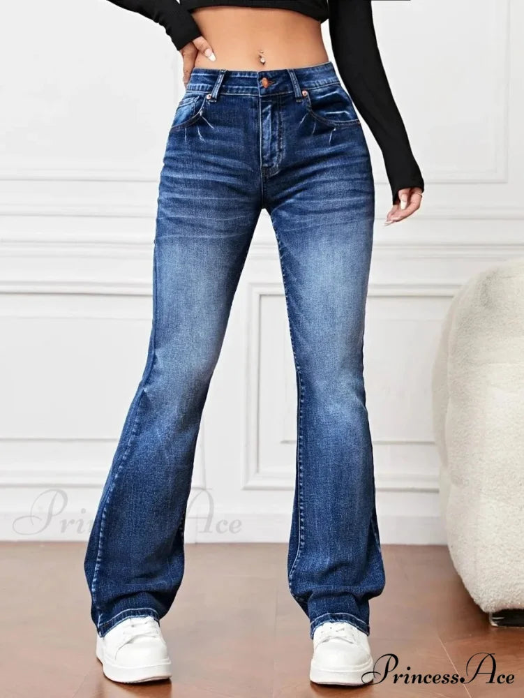 2024 Fall Fashion Stretch Denim High Waist Casual For Women Female Clothing S-2XL Drop Shipping Jean Dark Blue / S