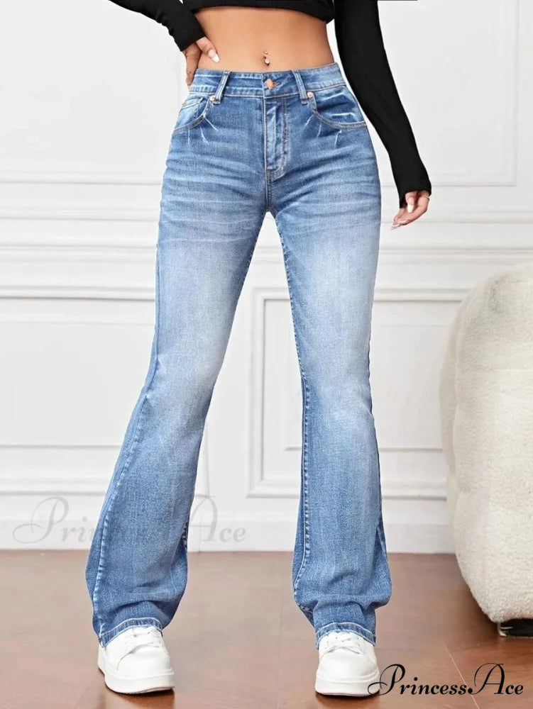 2024 Fall Fashion Stretch Denim High Waist Casual For Women Female Clothing S-2XL Drop Shipping Jean Light blue / S